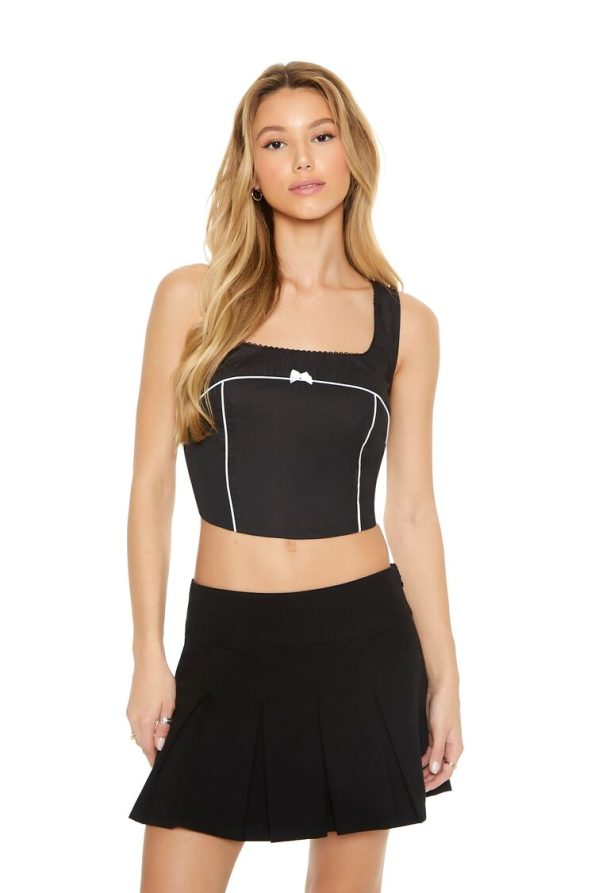 Bow Poplin Crop Top