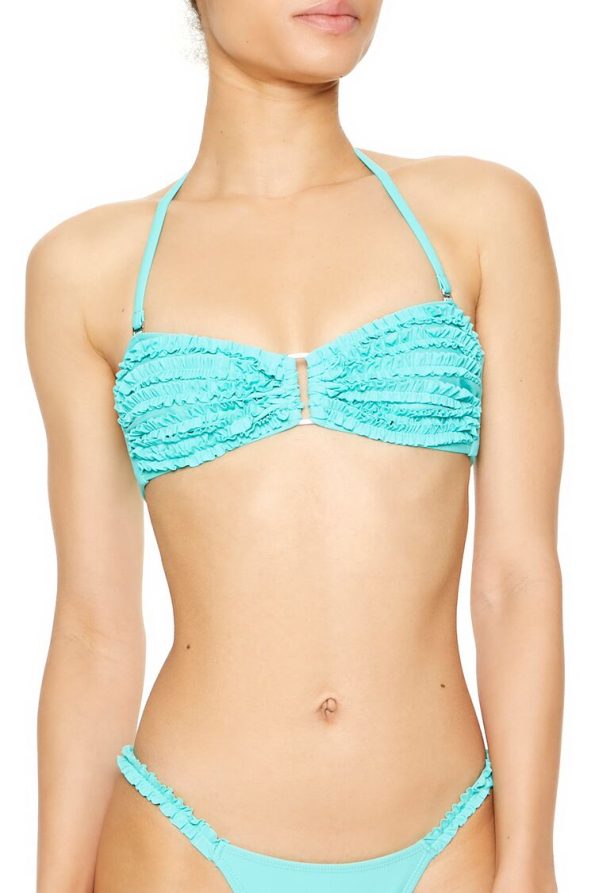 Ruffle Halter Bikini Top