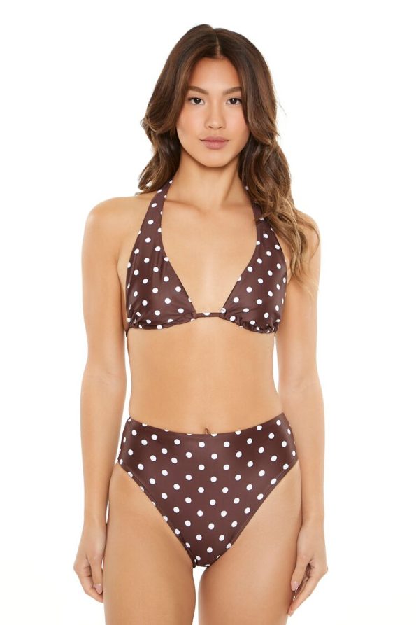 Polka Dot High-Rise Bikini Bottoms