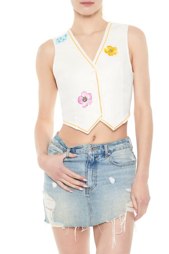 Floral Embroidered Crop Top