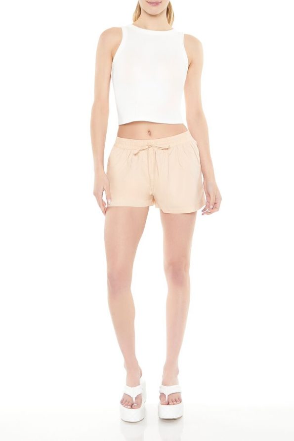 Drawstring Poplin Shorts