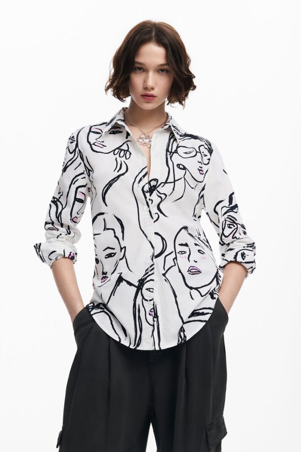 Shirt with face print