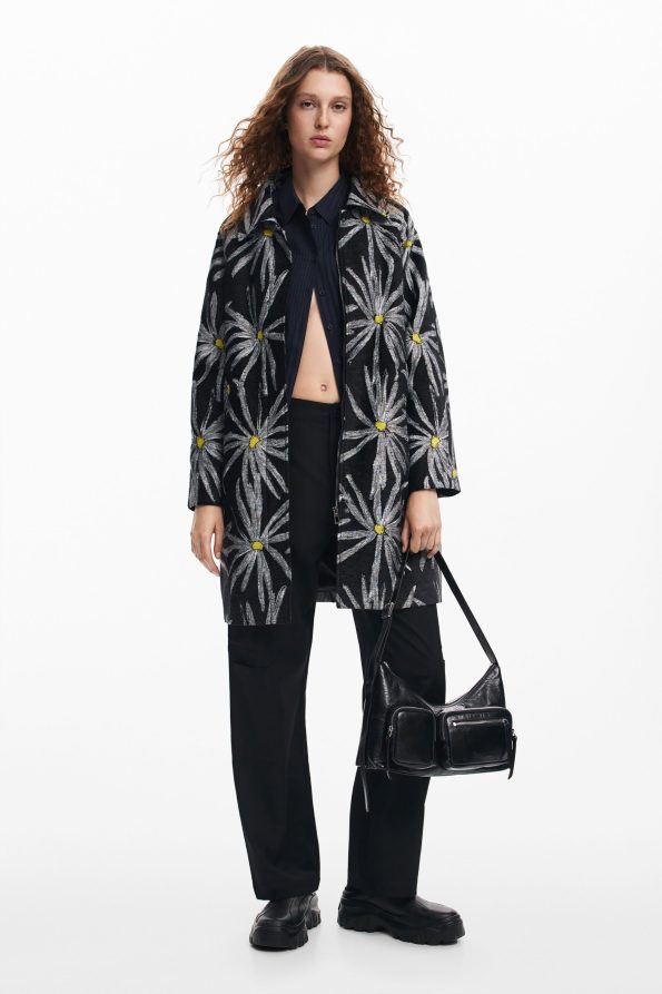 Daisy print coat