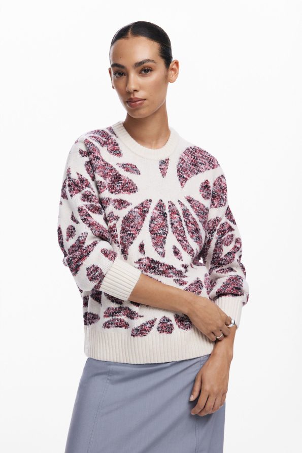 Leaf print sweater