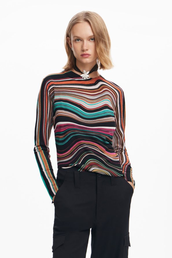 Wavy striped sweater