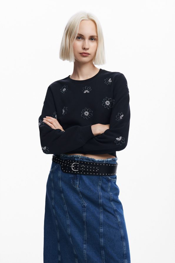 Floral jewel sweatshirt