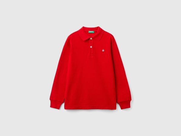 Slim fit long sleeve polo shirt