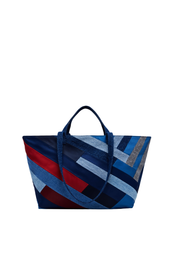 Denim Bag With Stripes