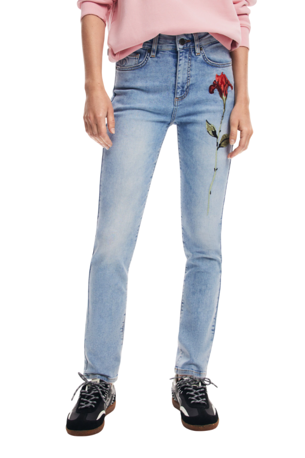 Flower Denim Pants