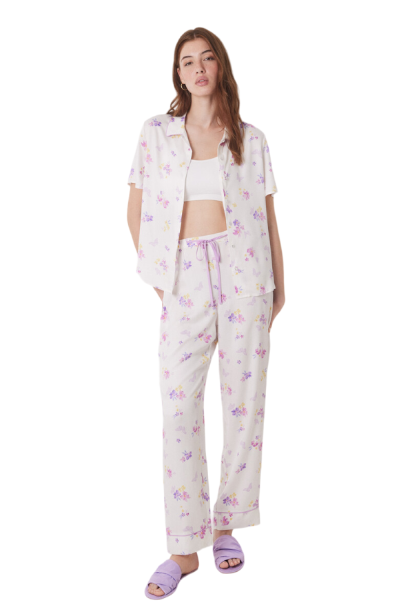 Butterfly Print Pajamas Set