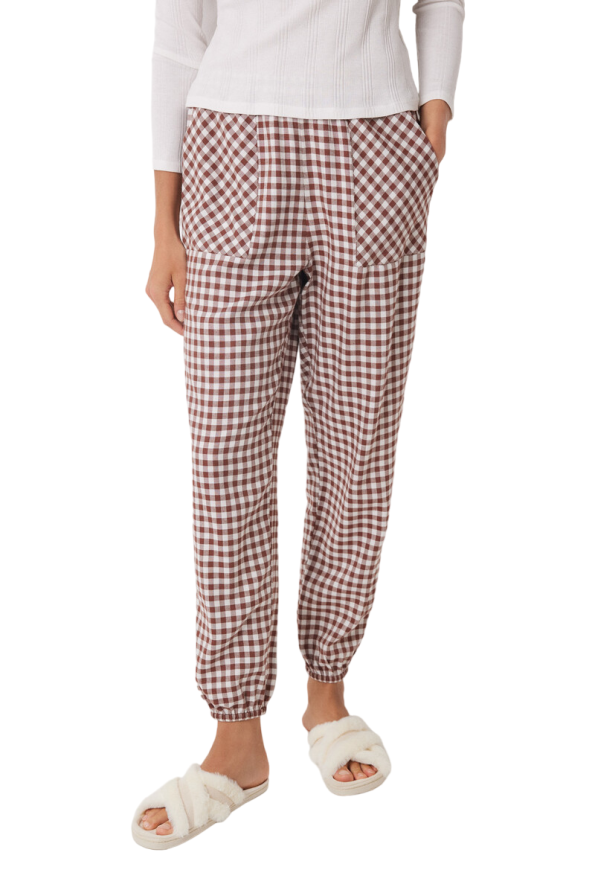 Vichy Print Skinny Long Pajamas Pants