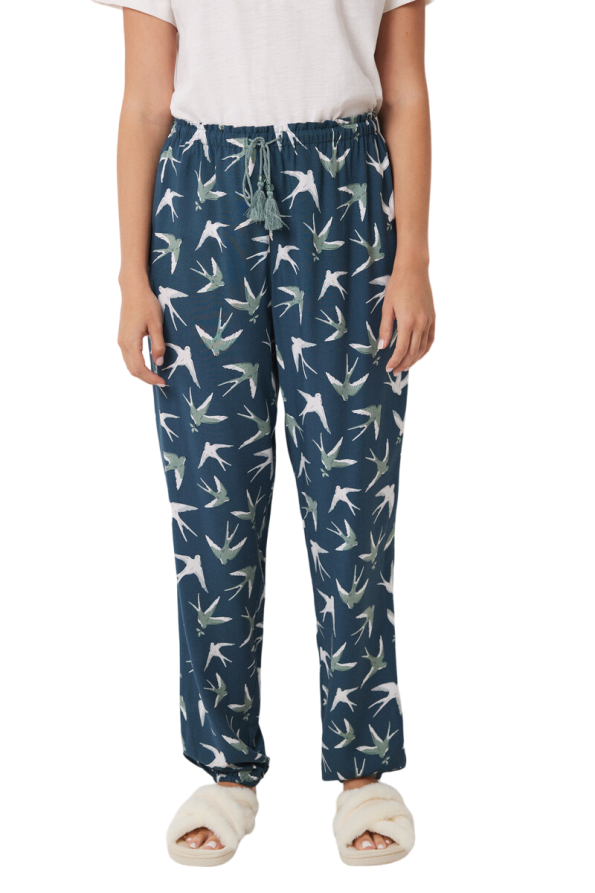 Leaf Print Pajamas Pants