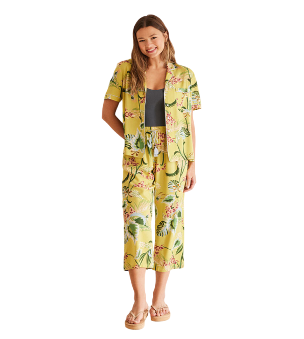 Classic Tropical Printed Pajamas Set