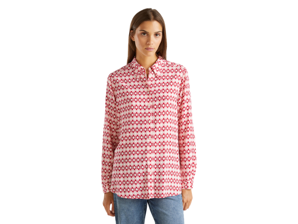 Flowing Printed Long Sleeve Shirt