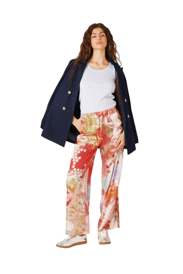 Wideleg satin trousers