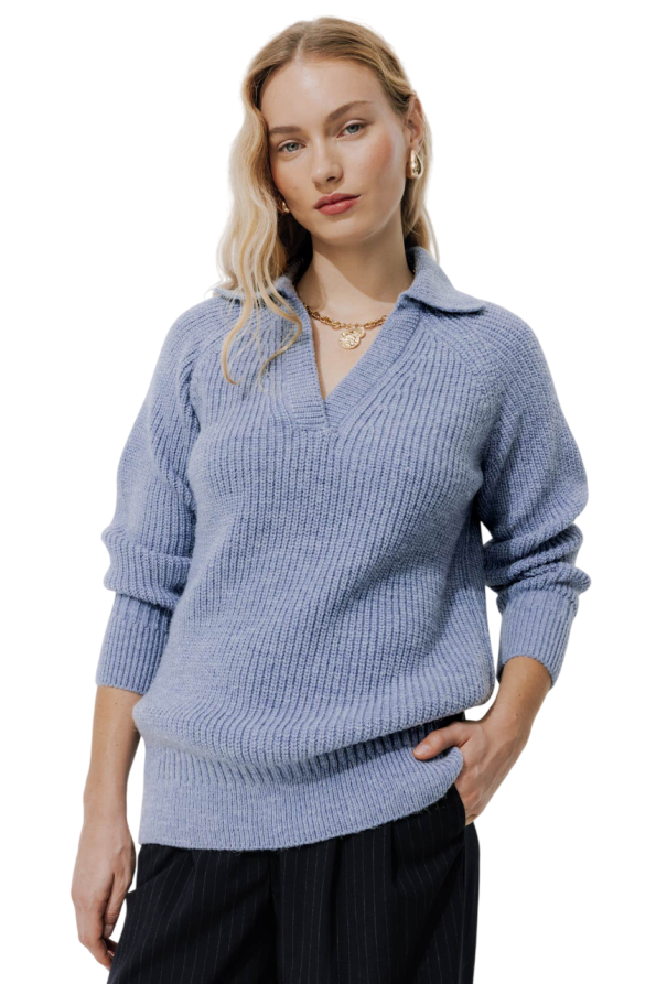 Marine neckline rib jumper