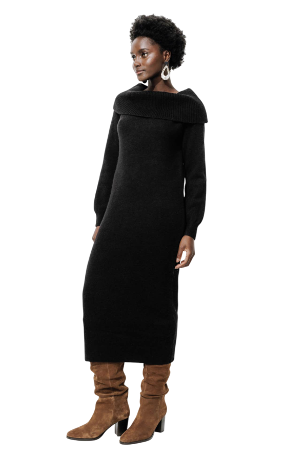 Bardot neckline jumper dress