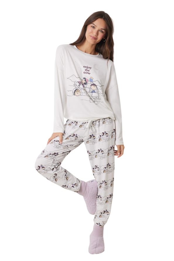 Snoopy Long Knitted Pajamas Set