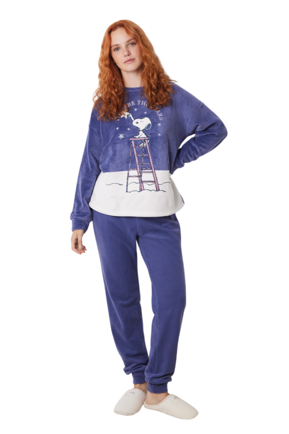 Snoopy Long Fleece Pajamas Set