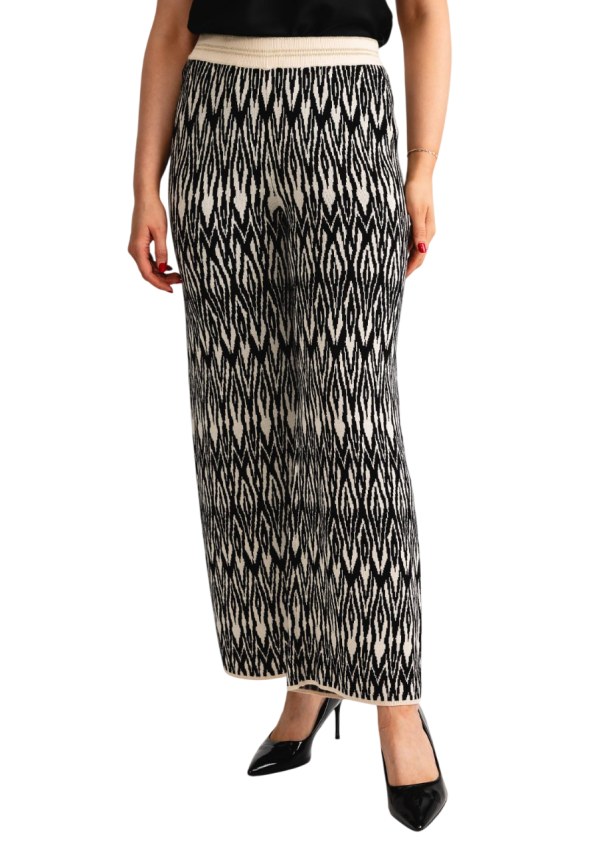 Chevron Knit Wide Leg Pants