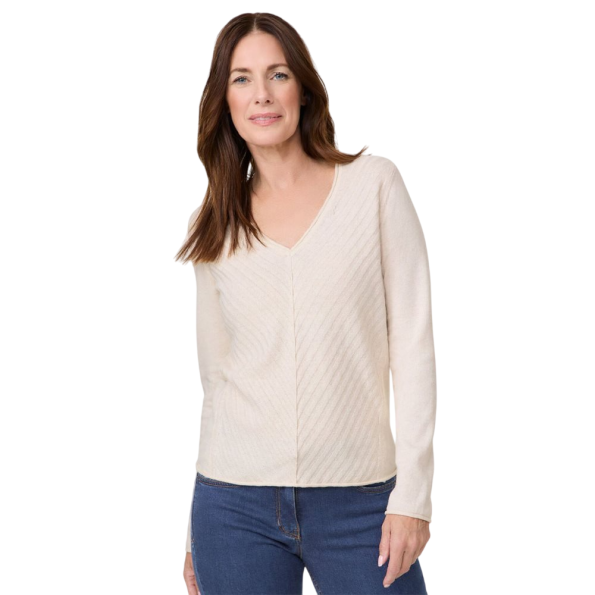 Ribbed V-Neck Pullover