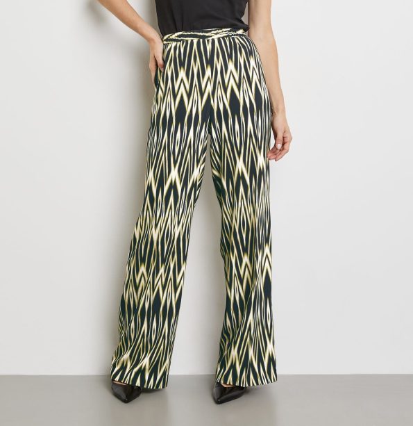 Long Printed Wide Leg Trousers