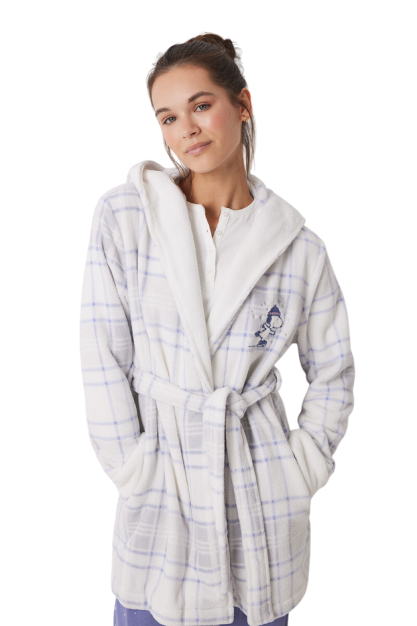 Snoopy Medium Checkered Robe