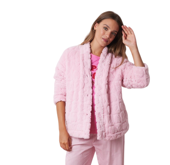 Fluffy Hearts Short Robe