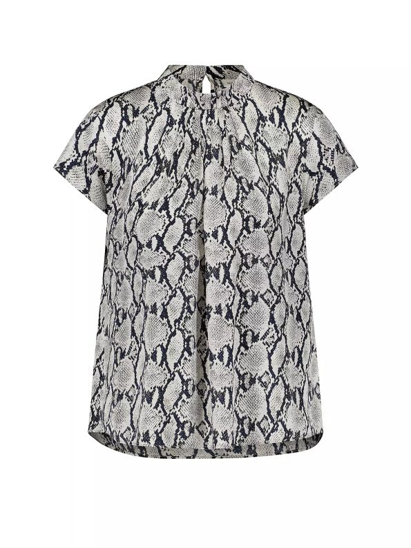 Snake Print Short Sleeve Blouse