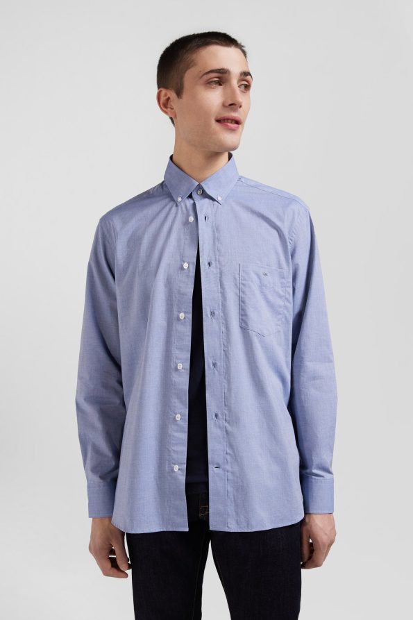 Regular fit shirt with printed elbow patches
