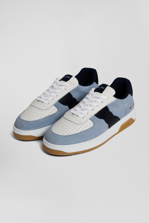 leather low-top sneakers with cutouts