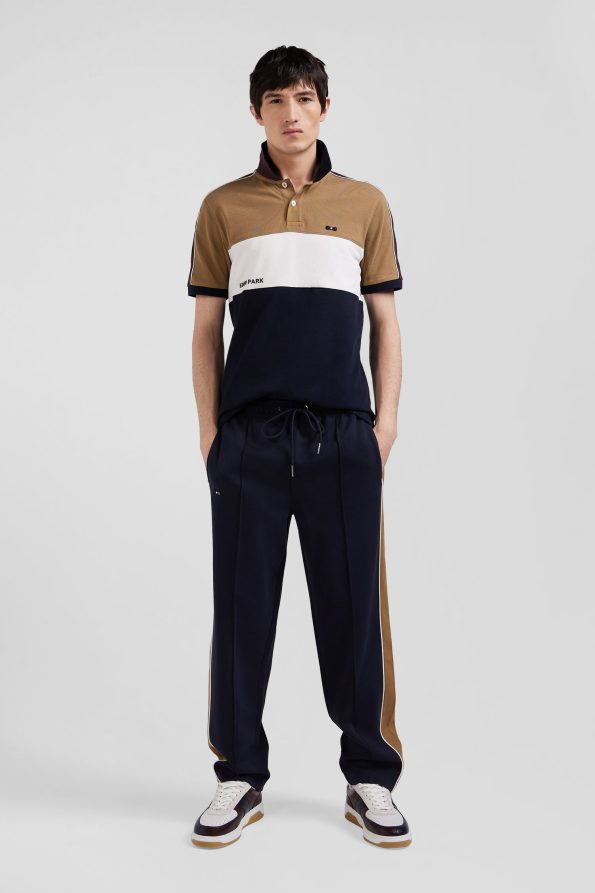 Regular fit jogging pants with piping on the legs