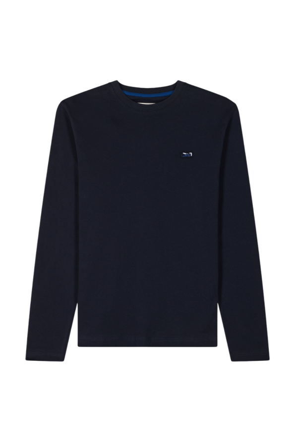 long-sleeved t-shirt with embroidery and circled bow ties