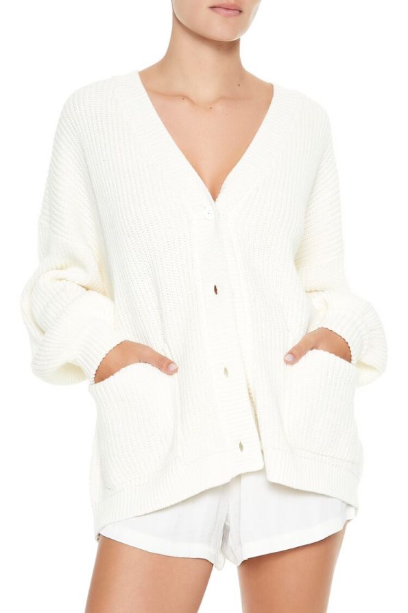 Drop-Sleeve Cardigan Sweater