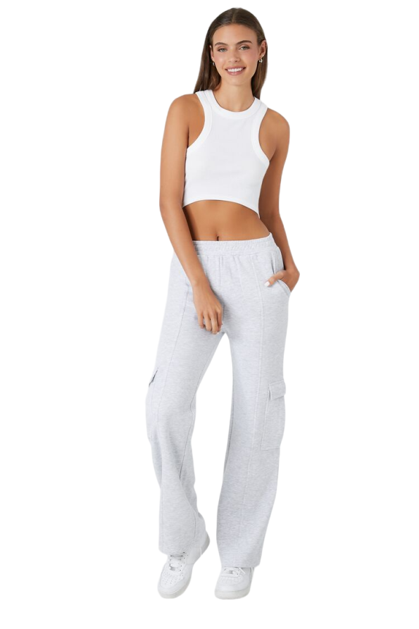 Fleece Cargo Straight-Leg Pants