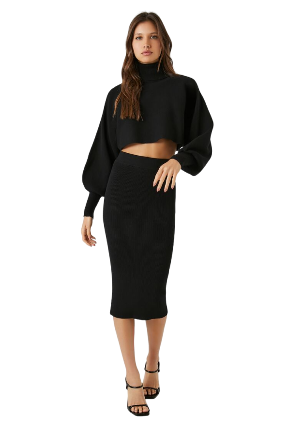 Turtleneck Sweater & Skirt Set