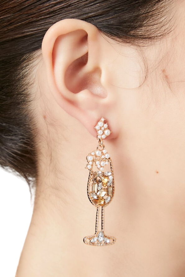 Champagne Glass Drop Earrings