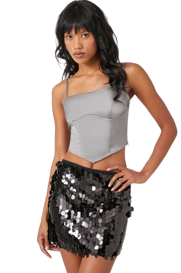 Sequin A-line Mini Skirt