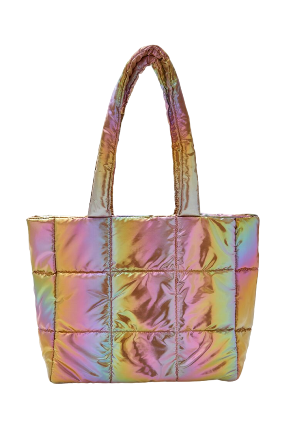 Quilted Iridescent Tote Bag