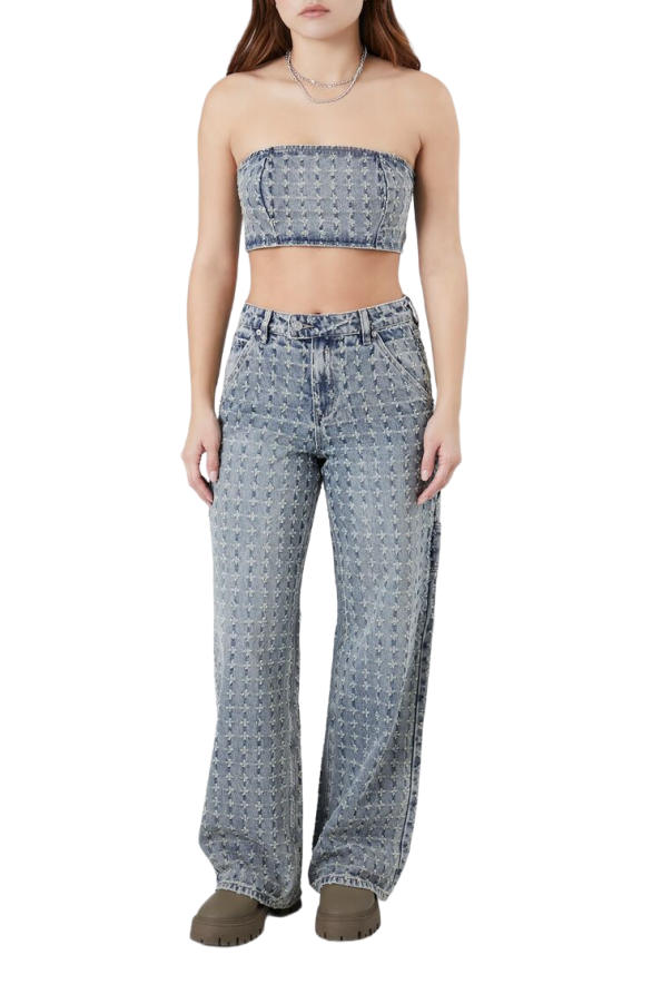 Distressed High-Rise Straight Jeans