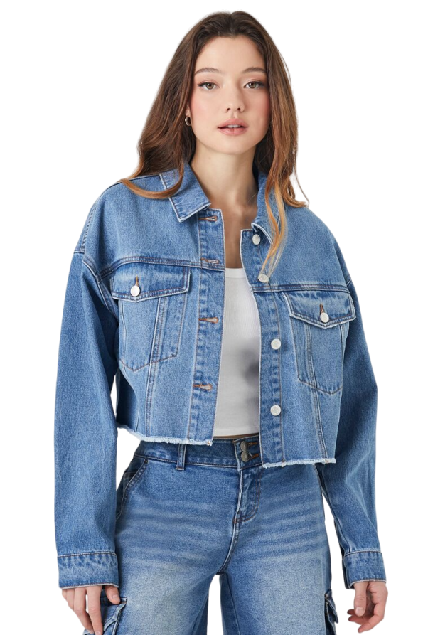 Cropped Denim Trucker Jacket