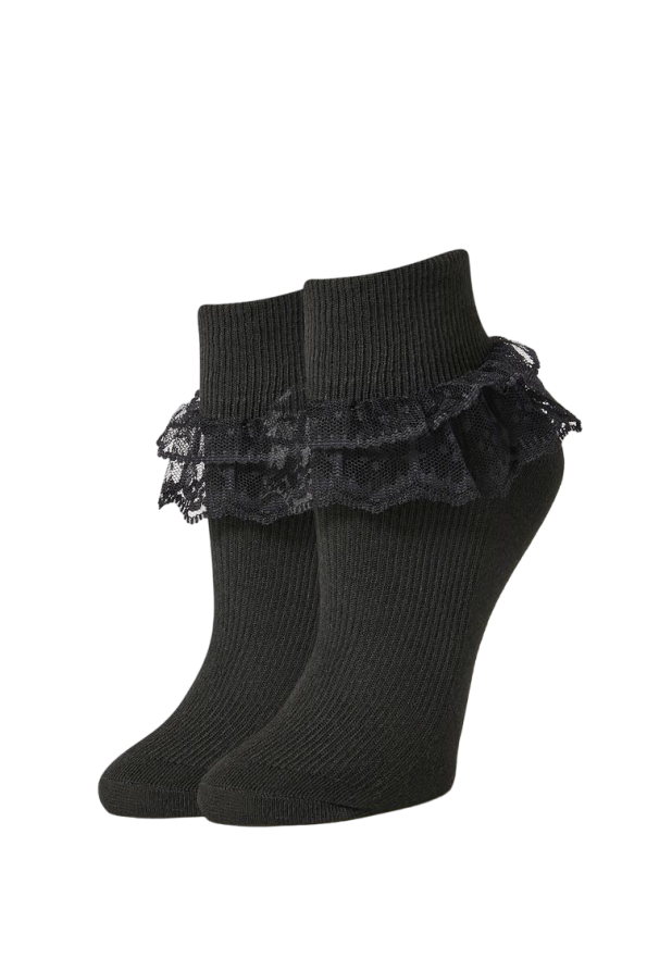 Ruffle-Trim Crew Socks