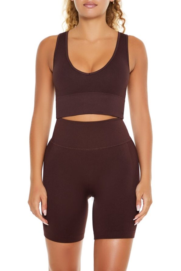 Seamless V-Neck Sports Bra
