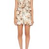 Watercolor Floral Print Mini Skirt