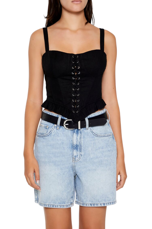 Lace-Up Bustier Tank Top