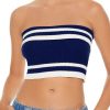 Striped Sweater-Knit Tube Top