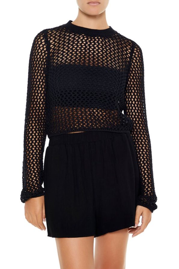 Cropped Crochet Sweater