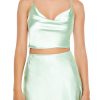 Satin Tie-Back Cropped Cami