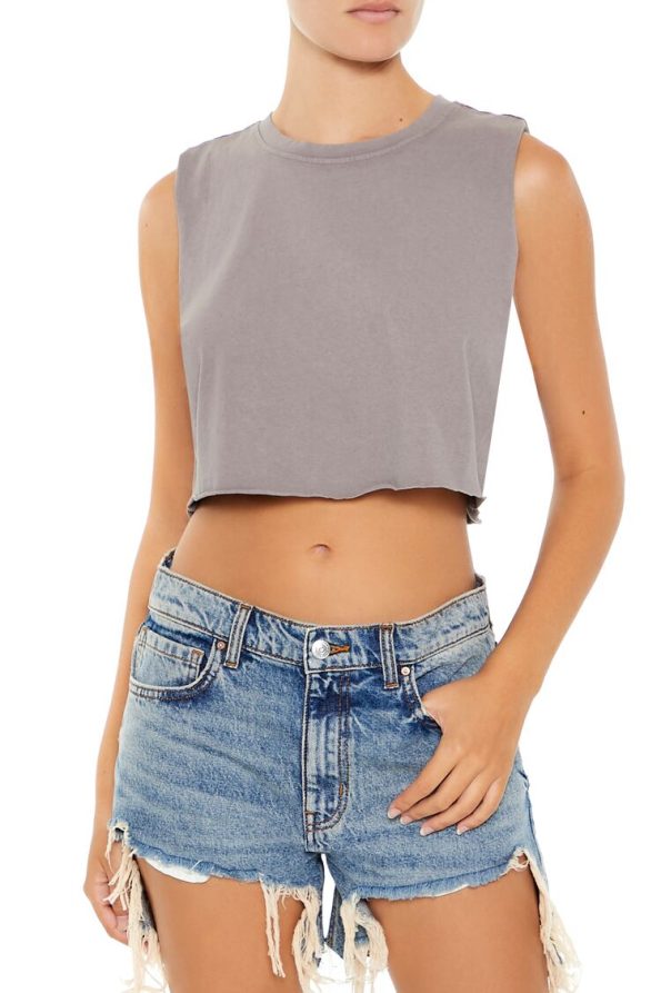 Cropped Raw-Cut Muscle Tee