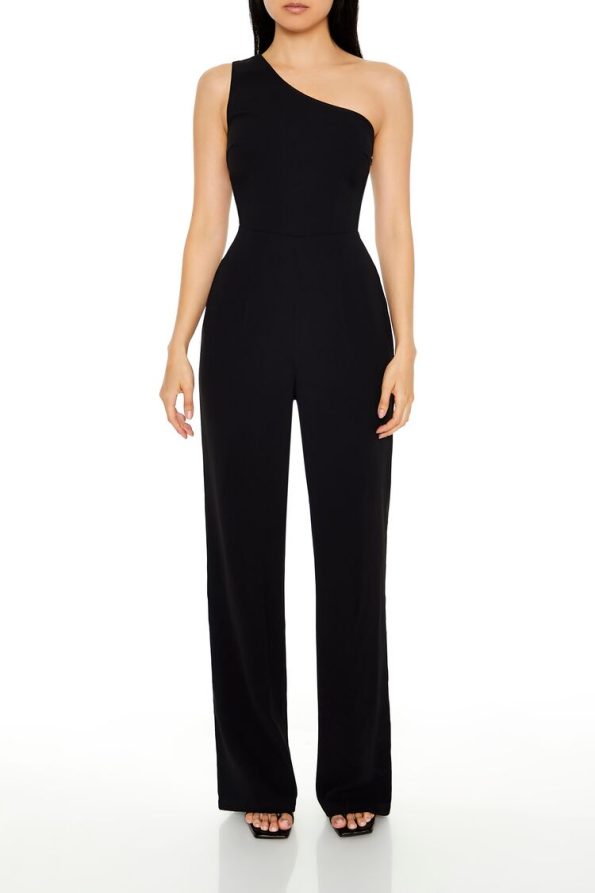 One-Shoulder Straight-Leg Jumpsuit